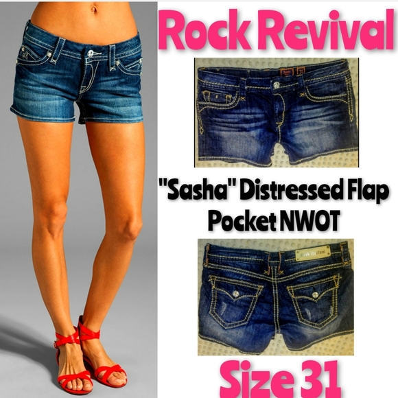 Rock Revival Pants - Rock Revival Jeans Size 31 Sasha Short Flap Pocket